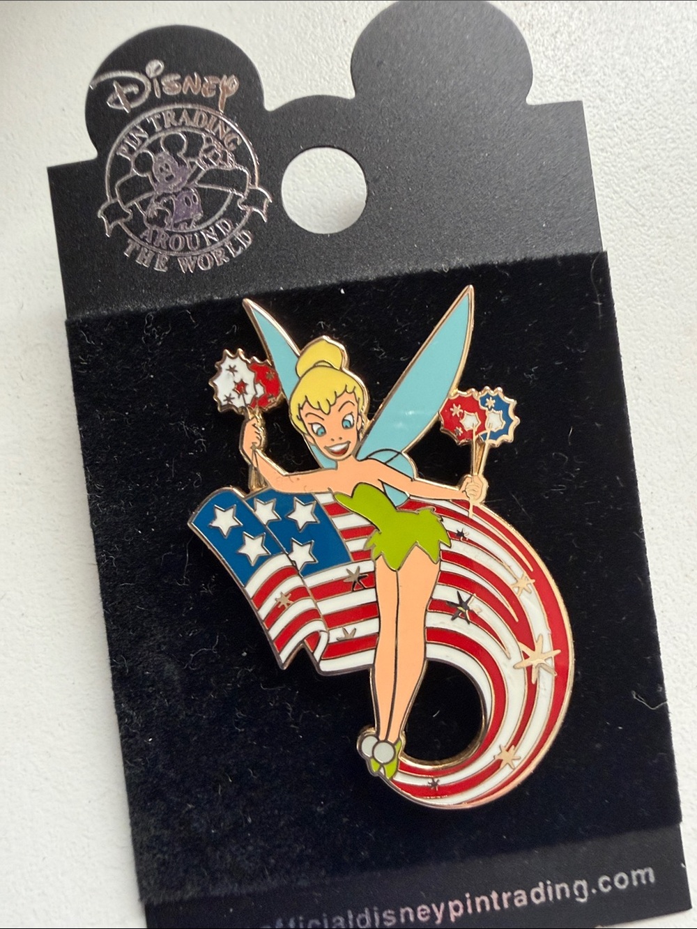 Disney Tinker Bell Patriotic Flag & Fireworks Pin | Official Disney Pin Trading
